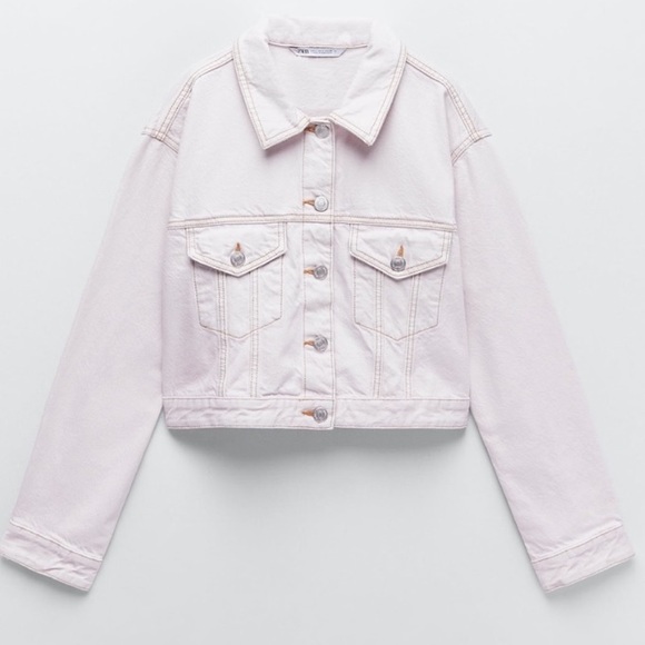 Zara Jackets & Coats Zara Pink Denim Jacket Poshmark